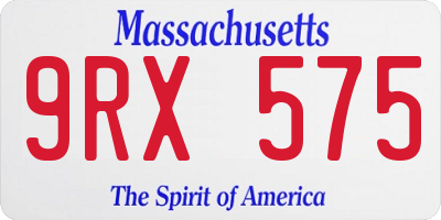 MA license plate 9RX575
