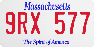 MA license plate 9RX577