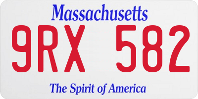 MA license plate 9RX582