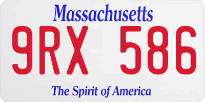 MA license plate 9RX586
