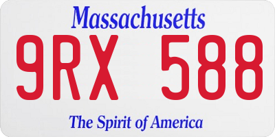 MA license plate 9RX588