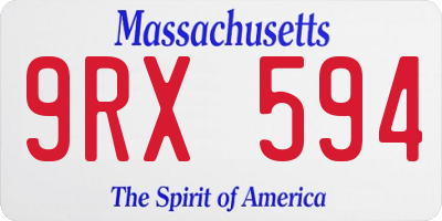 MA license plate 9RX594