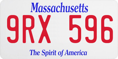MA license plate 9RX596