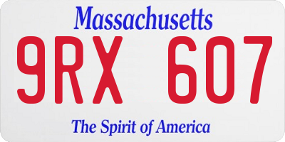 MA license plate 9RX607