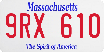 MA license plate 9RX610