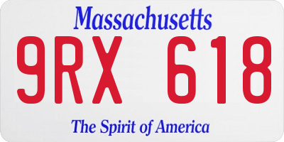 MA license plate 9RX618