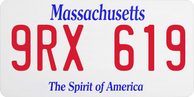 MA license plate 9RX619