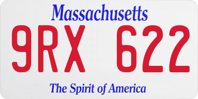 MA license plate 9RX622