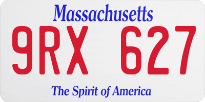 MA license plate 9RX627