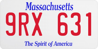 MA license plate 9RX631