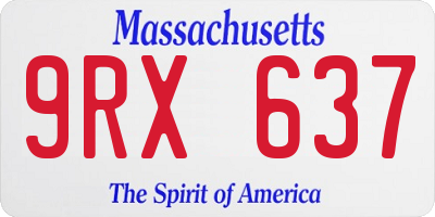 MA license plate 9RX637