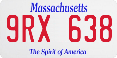 MA license plate 9RX638