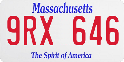 MA license plate 9RX646