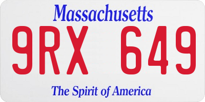 MA license plate 9RX649