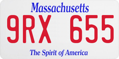 MA license plate 9RX655