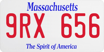 MA license plate 9RX656