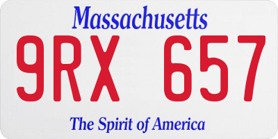 MA license plate 9RX657