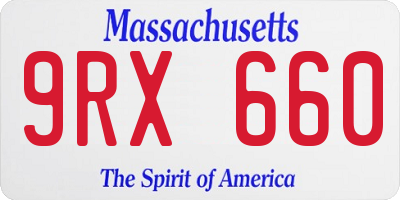 MA license plate 9RX660