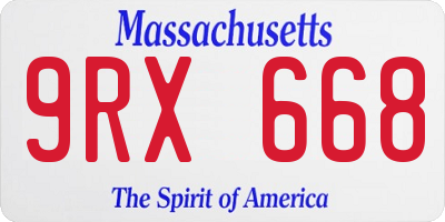 MA license plate 9RX668