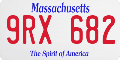MA license plate 9RX682