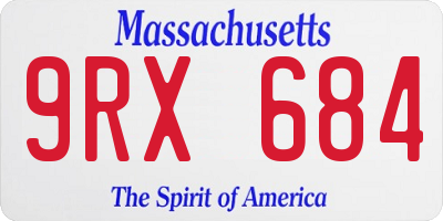 MA license plate 9RX684