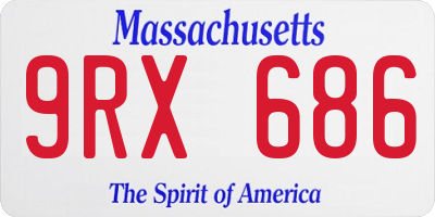 MA license plate 9RX686