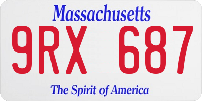 MA license plate 9RX687