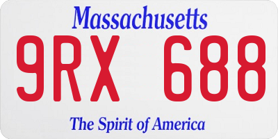 MA license plate 9RX688