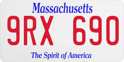 MA license plate 9RX690
