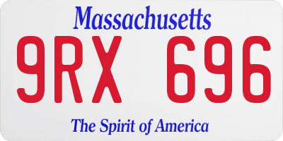 MA license plate 9RX696