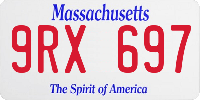 MA license plate 9RX697