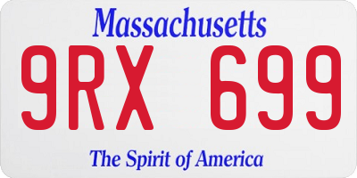 MA license plate 9RX699