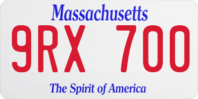 MA license plate 9RX700