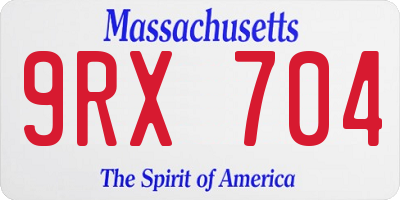 MA license plate 9RX704