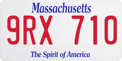 MA license plate 9RX710