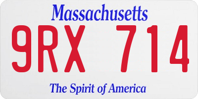 MA license plate 9RX714