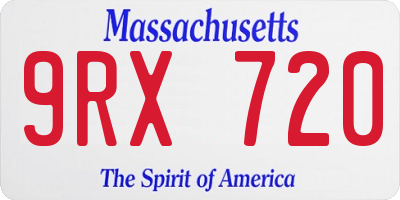 MA license plate 9RX720