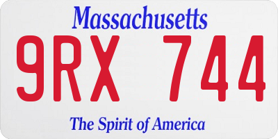 MA license plate 9RX744