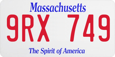 MA license plate 9RX749