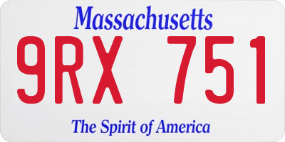MA license plate 9RX751