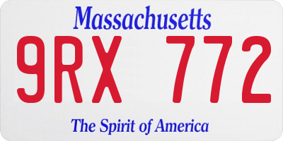 MA license plate 9RX772