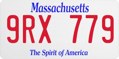 MA license plate 9RX779