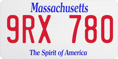 MA license plate 9RX780