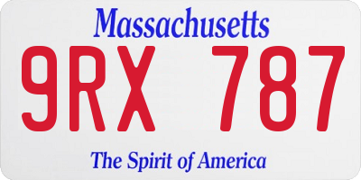 MA license plate 9RX787