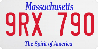 MA license plate 9RX790