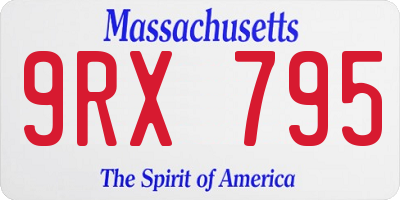 MA license plate 9RX795