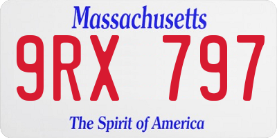 MA license plate 9RX797