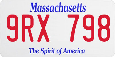 MA license plate 9RX798