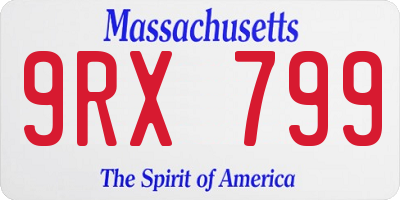 MA license plate 9RX799