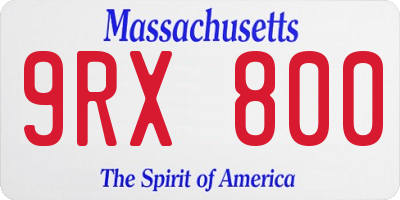 MA license plate 9RX800